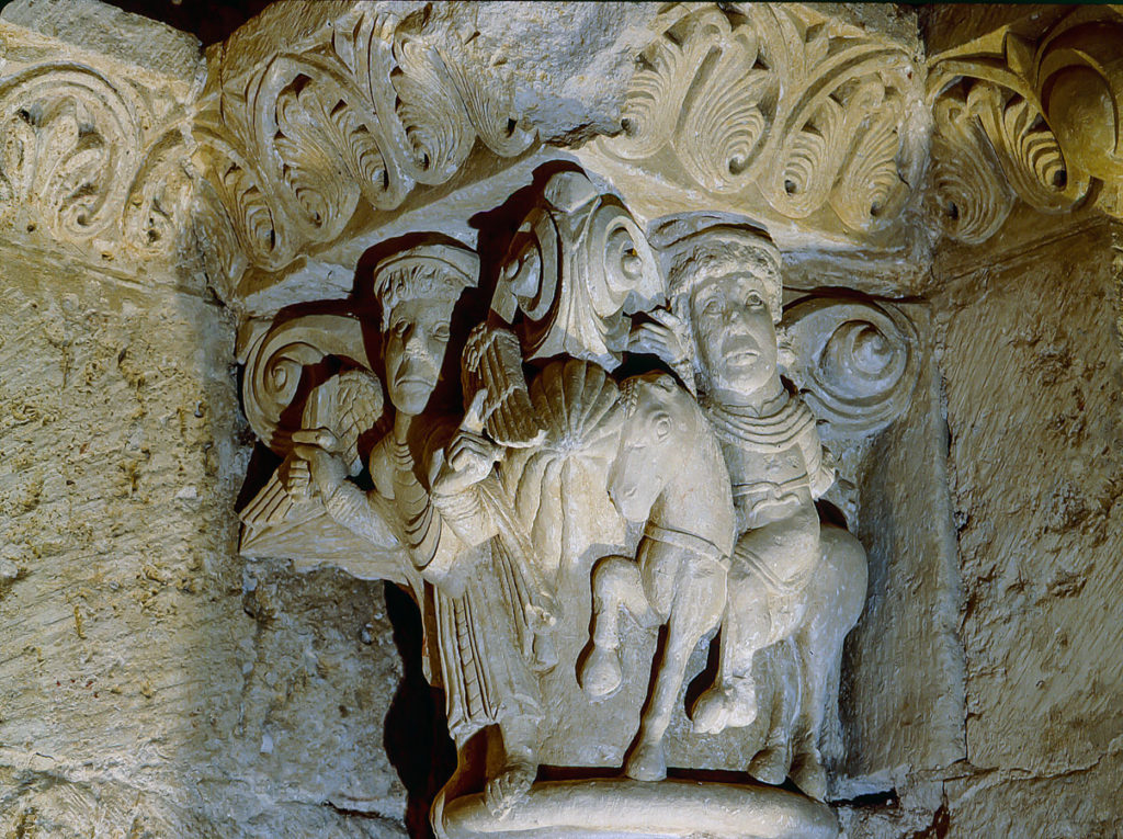 La burra de Balaam Capitel de la portada oeste del Monasterio de San Zoilo en Carrion de los Condes en Palencia