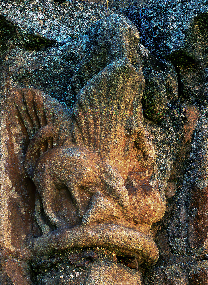 Capitel del claustro del monasterio de San Juan de Duero Soria con un zorro devorando una presa